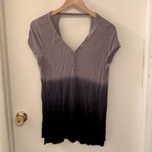 Ombré V-Neck Button Top